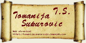 Tomanija Supurović vizit kartica